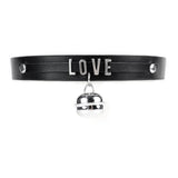 CEA Arrival Goth Necklace For Women Vintage Bell Letter Leather Choker