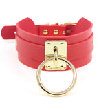 CEA Women PU Leather Harness Necklaces O-ring Choker Sexy Punk Bondage