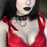 CEA Leather Choker Sexy Goth Neck Chain Rock Woman's Choker