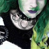 CEA Leather Choker Sexy Goth Neck Chain Rock Woman's Choker