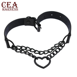 CEA Sexy Women PU Leather Punk O-Ring Round Choker