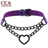 CEA Sexy Women PU Leather Punk O-Ring Round Choker