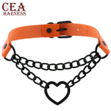 CEA Sexy Women PU Leather Punk O-Ring Round Choker