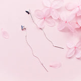 925 Silver Butterfly Tassel Earrings for Women Girls