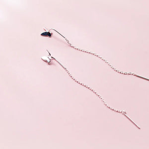 925 Silver Butterfly Tassel Earrings for Women Girls