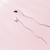 925 Silver Butterfly Tassel Earrings for Women Girls