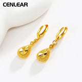 925 Silver Car Flower Water Drop Earrings, 24K Gold Plated, Elegant Style