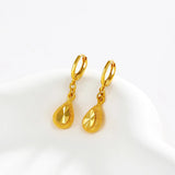 925 Silver Car Flower Water Drop Earrings, 24K Gold Plated, Elegant Style