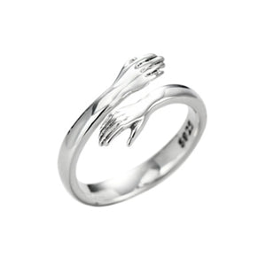 925 Sterling Silver Embrace Ring Couple Ring