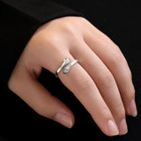 925 Sterling Silver Embrace Ring Couple Ring