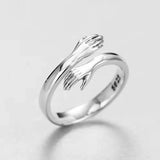925 Sterling Silver Embrace Ring Couple Ring