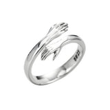 925 Sterling Silver Embrace Ring Couple Ring