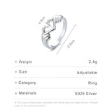 925 Sterling Silver Love Gesture Ring Romantic Hands To Heart