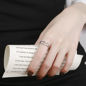 925 Sterling Silver Love Gesture Ring Romantic Hands To Heart