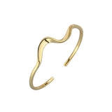 925 Sterling Silver Wave Bracelet 18K Plated Open Bracelet