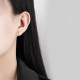 925 Sterling Silver Pig Nose Earring Hollow Minimalist Instagram Earring