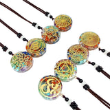 CHAKELA 7 Chakras Healing Necklace Natural Stone Geometric Pendant