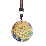 CHAKELA 7 Chakras Healing Necklace Natural Stone Geometric Pendant