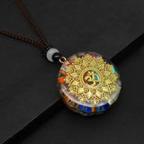 CHAKELA 7 Chakras Healing Necklace Natural Stone Geometric Pendant