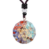 Natural Crystal Gravel Pendant Chakra Power Stone Necklace