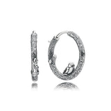 CHAMSS Wild Sterling Silver Earrings Sparkling Heart Round Earplugs Rose
