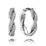 CHAMSS Wild Sterling Silver Earrings Sparkling Heart Round Earplugs Rose