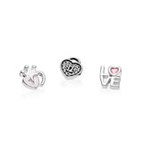 CHAMSS Love Family Petite Charms CZ Heart Locket Glass Pendant