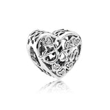 CHAMSS S925 Silver Bound by Love Heart Lock Mum Charm Jewelry Gift