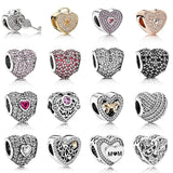 CHAMSS S925 Silver Bound by Love Heart Lock Mum Charm Jewelry Gift