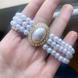 CHAPEL Light 3-Layer Pearl Collar Necklace for Women Party Gift