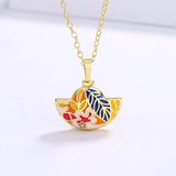 Bohemia Jewelry Silver Pendant Necklace for Women with Colorful Enamel