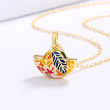 Bohemia Jewelry Silver Pendant Necklace for Women with Colorful Enamel