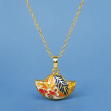 Bohemia Jewelry Silver Pendant Necklace for Women with Colorful Enamel