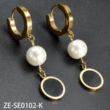 Charm Hanging Pearl Hoop Earrings for Women