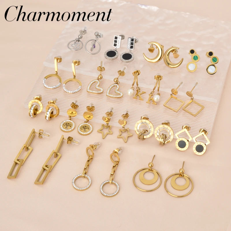 Vintage Circle Earrings with Hanging Pearl for Women