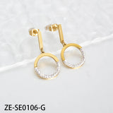 Vintage Circle Earrings with Hanging Pearl for Women