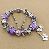 Metal Purple Pendant Light Charm Bracelet RE 99 S0418