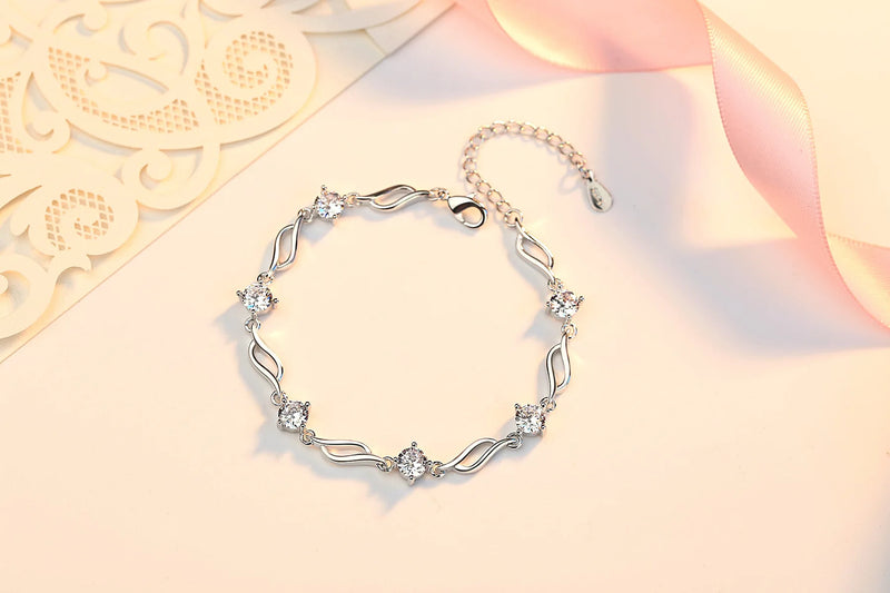Romantic S925 Silver Bracelet for Lover Birthday Bangle