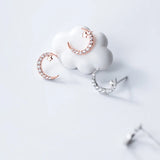 Real 925 Sterling Silver Star Moon Stud Earrings for Women Girls