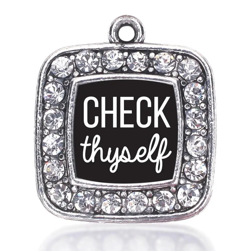 Square Charm Antique Silver Plated Bracelet