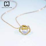CHENJI Retro Banner Jade Ruyi Xiangyun Necklace S925 Sterling Silver
