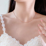 CHENJI S925 Silver Niche Necklace Fairy Clavicle Chain Short Classic Necklace