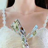 CHENJI S925 Silver Niche Necklace Fairy Clavicle Chain Short Classic Necklace