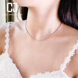 CHENJI S925 Silver Niche Necklace Fairy Clavicle Chain Short Classic Necklace