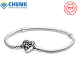 CHENK Hot Love heart Silver Bracelet For Beads Charms Bangle DIY Jewelry