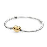 CHENK Hot Love heart Silver Bracelet For Beads Charms Bangle DIY Jewelry