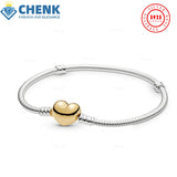 CHENK Hot Love heart Silver Bracelet For Beads Charms Bangle DIY Jewelry