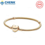 CHENK Hot Love heart Silver Bracelet For Beads Charms Bangle DIY Jewelry