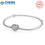 CHENK Hot Love heart Silver Bracelet For Beads Charms Bangle DIY Jewelry