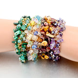 Crystal Beads Flower Bracelet With Stones